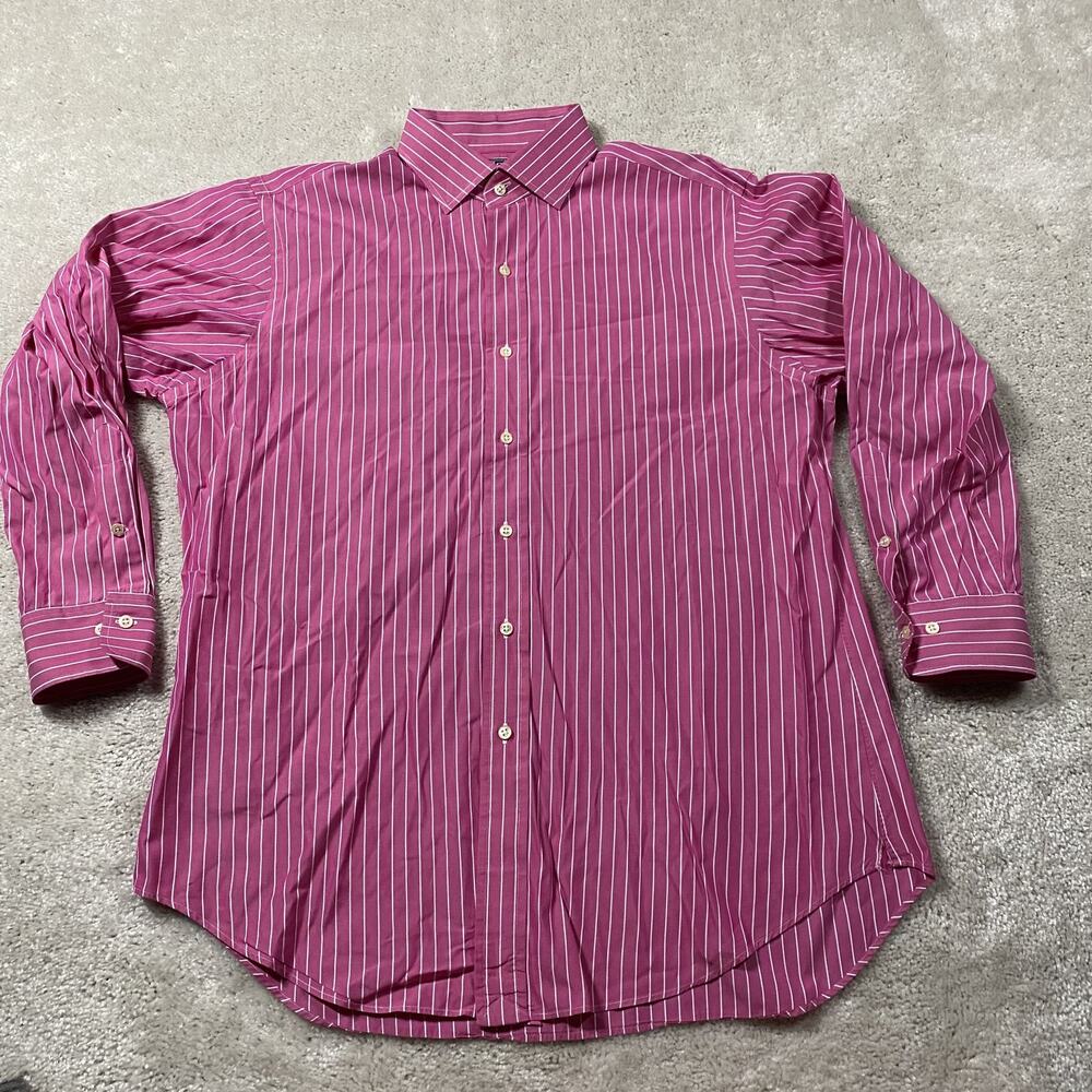 Polo Ralph Lauren Shirt Mens L Regent Classic Fit Striped Oxford Preppy Menswear